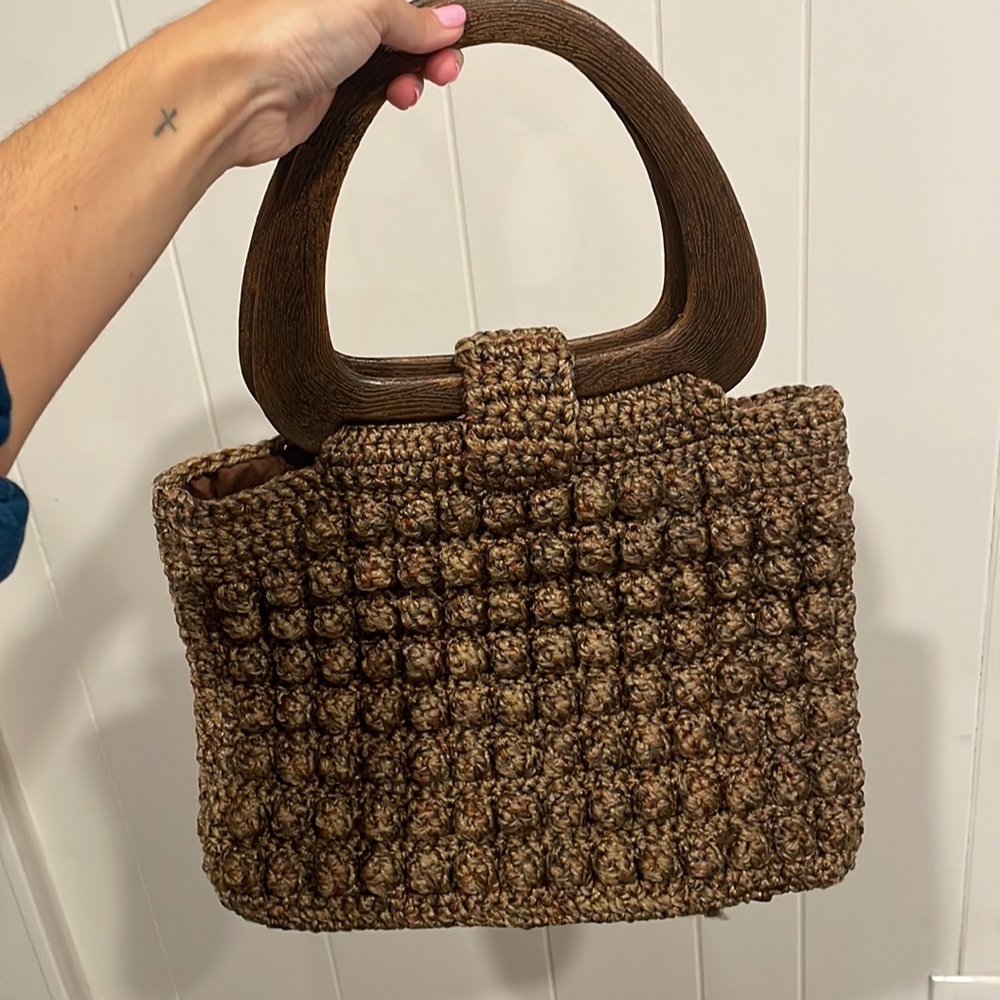 Vintage Macrame Woven Bag - Picture 2 of 14